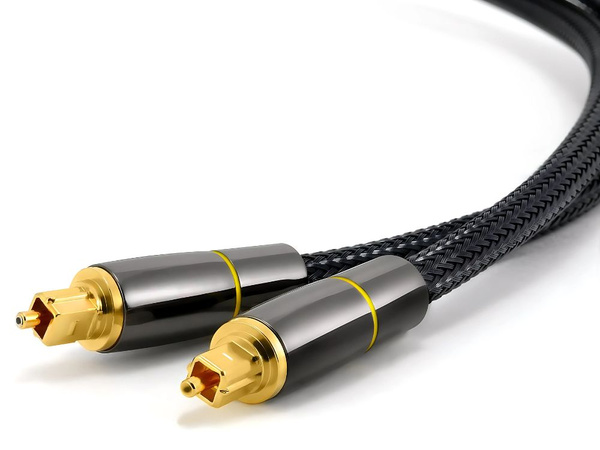 Optisches kabel 3m geflochten toslink digital hq vergoldete anschlüsse