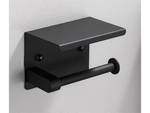 Portarrollos de papel higiénico con estante para teléfono loft negro wc acero
