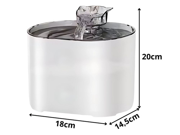Fântână de băut pisică câine castron automat + filtru 2l senzor de mișcare