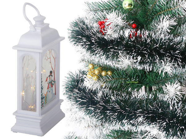 Crăciun lanternă lanternă decorare condus decorare vitraliu de sticlă snowman lanternă