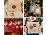 Pegatinas decorativas de navidad en rollo de 500 piezas feliz navidad