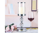 Candle holders glamour metal crystal glass set chrome 3 pcs