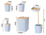Set de baie perie de toaletă dispenser de săpun coș de bambus 5