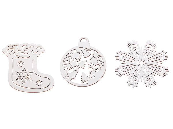 Décorations de sapin de noël en bois 20 pieces pendentifs baubles ornaments