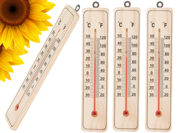 Domestic wood indoor outdoor thermometer