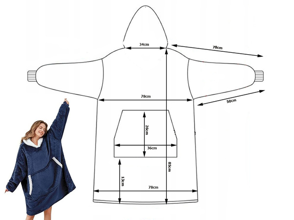 Теплая толстовка oversize одеяло xxl 2in1 толстый мех мягкий капюшон халат