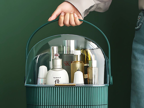 Organizador de cosméticos con cajones espacioso asa grande elegante