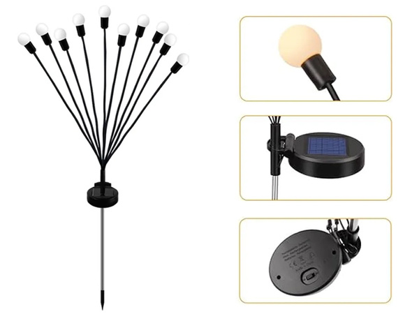 AIAVALGUSTID SOLARNE KULECZKI 2 TUKI PO 8 LAMPEK LED DŁUGIE 70 CM