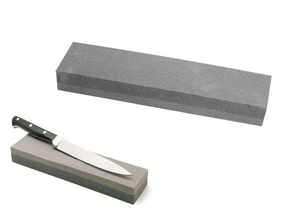 Double-sided whetstone sharpening scythe blades