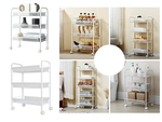 Bathroom shelf kitchen cabinet on wheels metal rack three levels 3