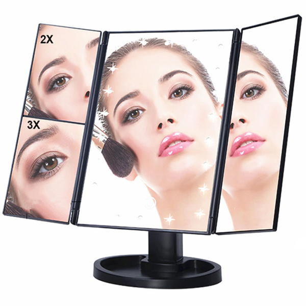 Miroir de maquillage cosmétique éclairé par led