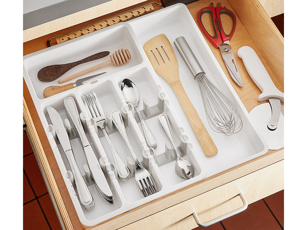 Cutlery drawer insert pull-out organiser