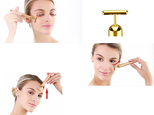 Bară de aur vibratoare masaj facial