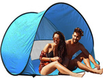 Plažni šotor sam zložljiv uv zaslon velik vrt pop-up pokrov