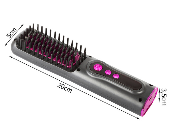 Hair straightening brush 2in1 electric cordless