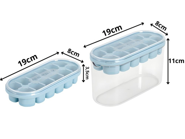 Eiswürfelform mit behälter und deckel silikon-eiswürfelform