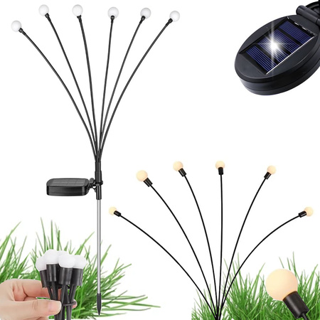 SOLAR-GARTENLAMPEN KUGELN 2 STÜCK MIT JE 6 LED-LAMPEN, 70 CM LANG