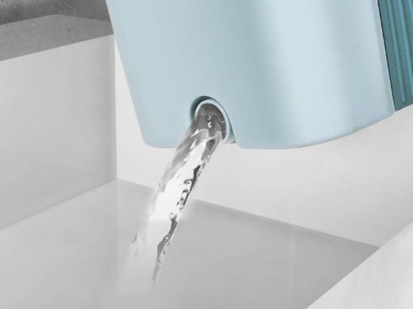 Flache mopp mit eimer, zusammenklappbar, aus mikrofaser, bodenwischer, 2 aufsteckscheiben