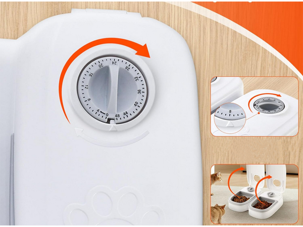 Comedero doble para perro gato dispensador automático de comida temporizador grande
