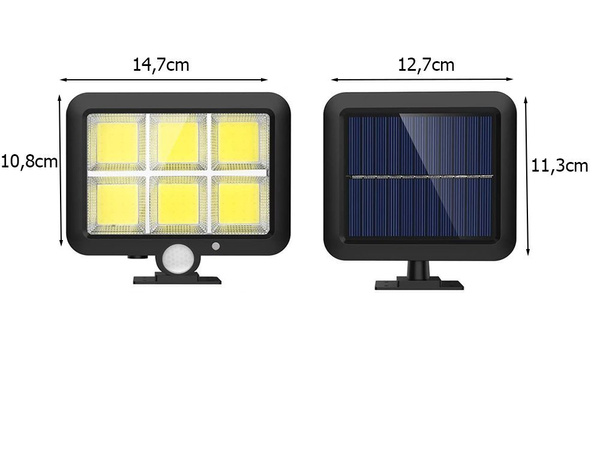 Lámpara solar 120 led con sensor de movimiento crepuscular