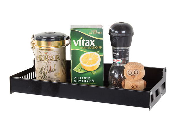 Wall-mounted kitchen shelf for spices