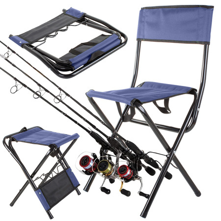 Fishing chair backrest with rod holder