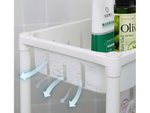 Estanteria baño armario cocina estanteria movil con ruedas 3 niveles ganchos