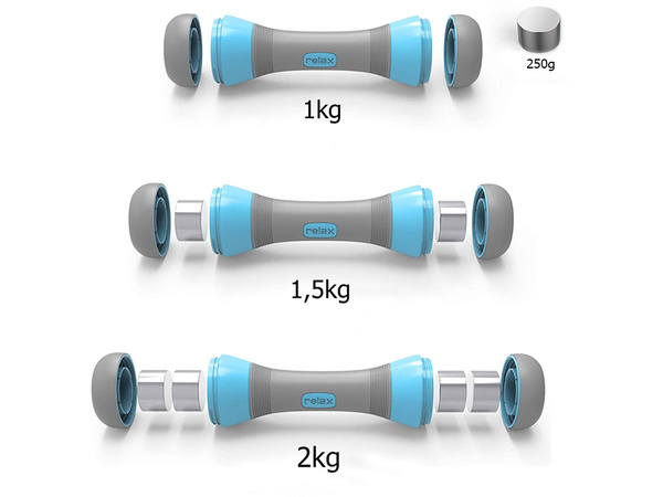 Fitness činky nastaviteľné 2 x 2 kg sada 2 kusov nastaviteľných závaží