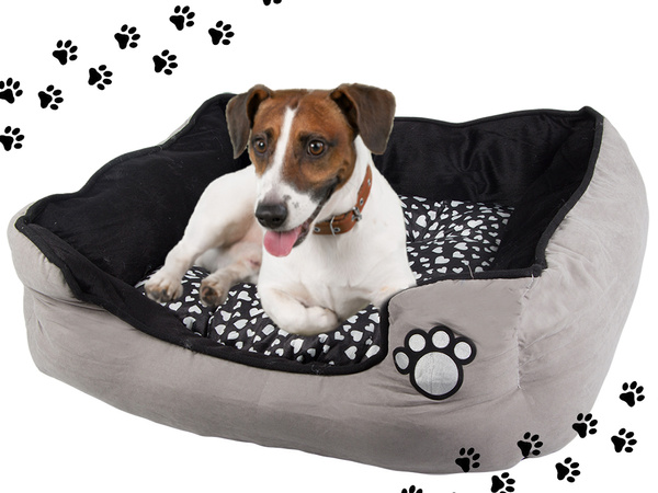Lit pour chien en peluche avec coussin extractible doux et confortable