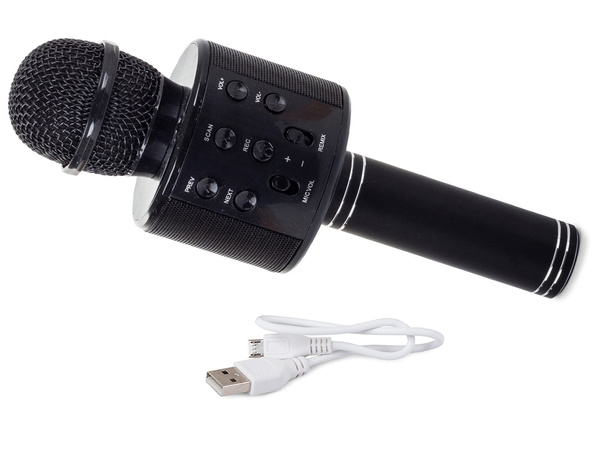 Bluetooth bezdrôtový mikrofón karaoke reproduktor hlasový modulátor kolo