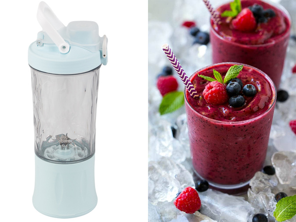 Blender na smoothie prenosný USB bezdrôtový drvič ľadu modrý