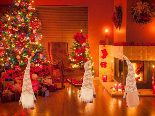 Navidad ghost brown ghost with christmas beard 48 cm soft