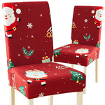 Funda navideña para silla decorativa universal Papá Noel con goma elástica