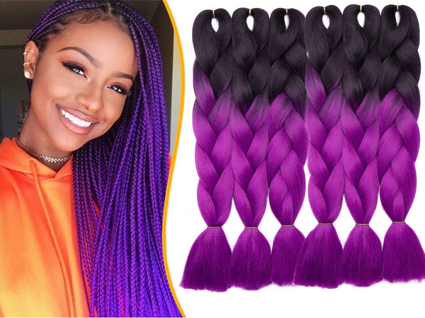 Pelo sintético para trenzas ombre de color