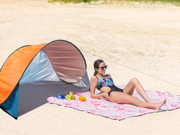 Uv samoumevni pop-up šotor za plažo s pokrovom z velikim zaslonom