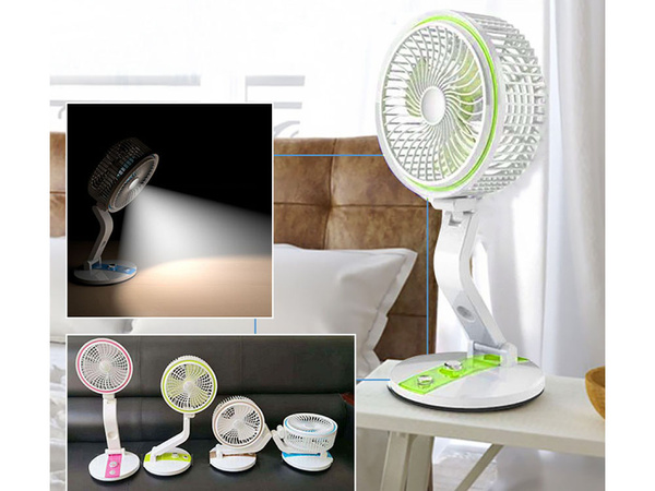 Skladací ventilátor bezdrôtová stolová lampa stojaci stolový ventilátor