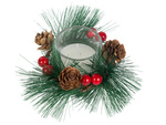 Decorative candles in glass candles wreath set for christmas 2 pcs