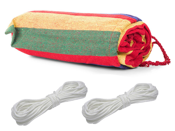 Barvni črtasti vrtni hambak z enojno osebo 200x80 pocket etui