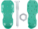 Garden aerator shoe covers large spikes for lawn aeration