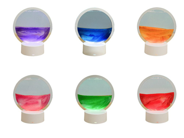 Sand lamp 3d moving dynamic sand decorative desk usb led rgb