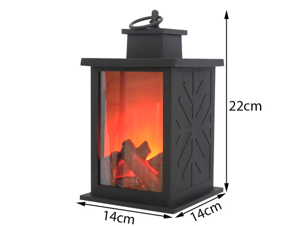 Latern dekoratiivne led kamin liikuv leek lamp elektrilised patareid