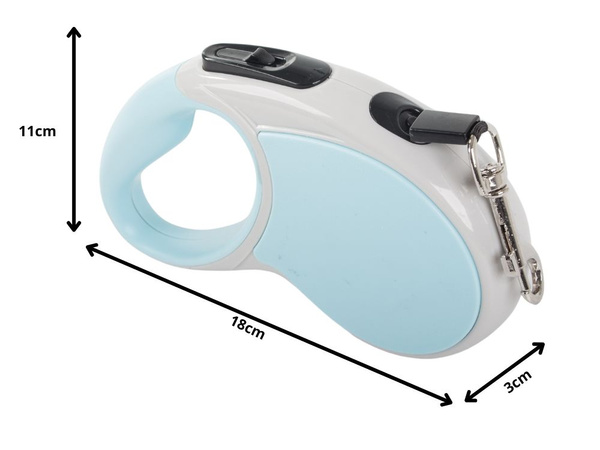 Laisse automatique 5m pour chien jusqu'à 15kg avec cadenas strong long