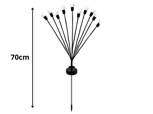 LAMPES DE JARDIN SOLAIRES BOULE 2 PIÈCES DE 8 LAMPES LED LONGUEUR 70 CM
