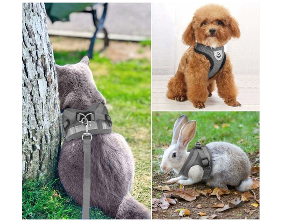 Tirantes pressureless arnés de paseo para perro gato conejo suave fuerte reflector s