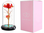 Rosa eterna en cristal regalo led rgb luminoso cristal rojo para la ocasión