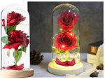 Everlasting rose in glass red led gift luminous for an occasion for women