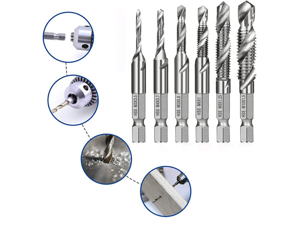 M3-10m brocas hexagonales hss juego 6 piezas