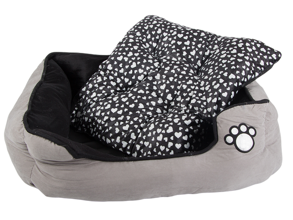 Lit pour chien en peluche avec coussin extractible doux et confortable