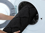 Alfombra de baño negra suave absorbente de agua antideslizante memory foam