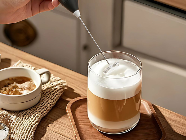 Espumador de leche para café, batidora manual, mini batidora eléctrica, 3 modos
